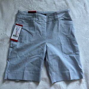 Blue and white striped shorts